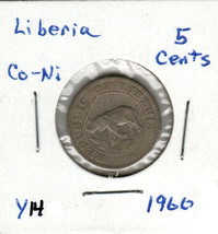 Liberia 5 Cents, 1960, Co-Ni, KM14 - $3.00