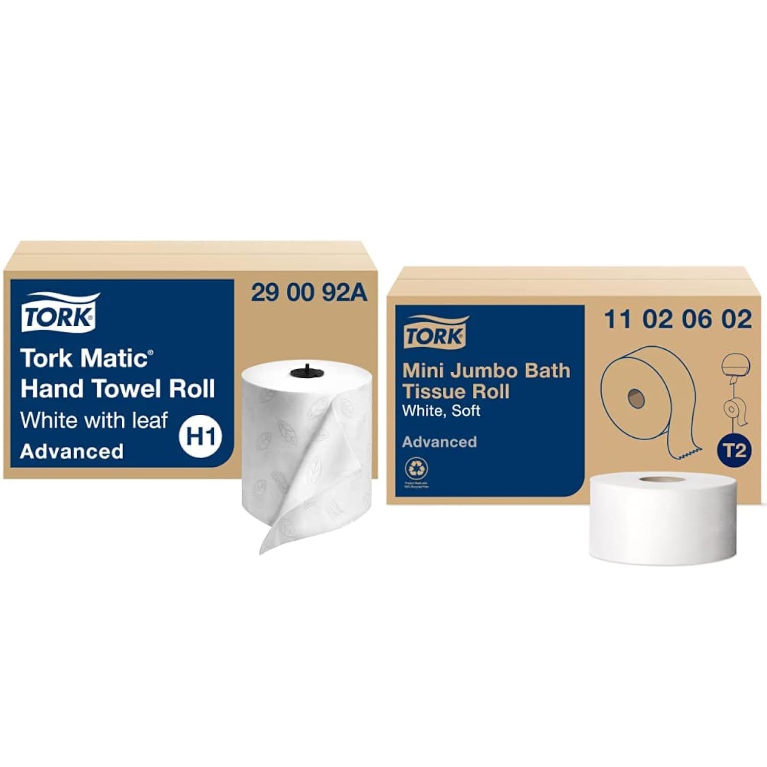 Tork Matic Hand Towel Roll (6 Rolls) + Tork Mini Jumbo Bath Tissue Roll (12 Roll