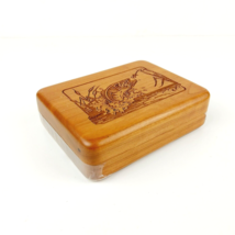 Playing Cards &amp; Dice Set in Laser Engraved Wood Box Bass Fishing Scene - NEW! - £9.46 GBP