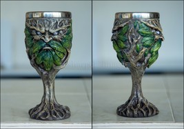 Greenman Wood Spirit Goblet Chalice Hand-Finished Fantasy Nature Superb Detail - £15.07 GBP