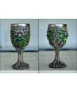 Greenman Wood Spirit Goblet Chalice Hand-Finished Fantasy Nature Superb Detail - $18.70