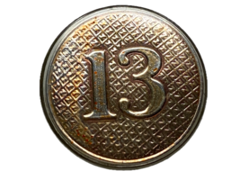 WWII, 13th REGIMENT, NEW YORK NATIONAL GUARD, PLASTIC COLLAR DISK, ENLISTED - £11.28 GBP
