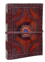 25 cm Blank Book Lapiz like blue stone grimoire leather journal book of shadows  - £32.26 GBP