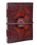 25 cm Blank Book Lapiz like blue stone grimoire leather journal book of ... - $56.55 CAD