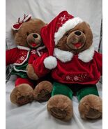 Set Of (2) Dan Dee Snowflake Teddy 2007 Christmas Plush Teddy Bears 20&quot; - €21,42 EUR