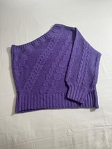 BIBI Women's Small Sweater Knit Purple Off-Shoulder One-Sleeve Loose Breathable image 2