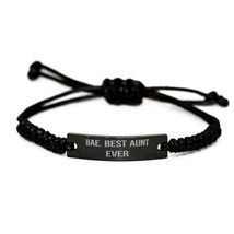 Funny Aunt Black Rope Bracelet, BAE. Best Aunt Ever, Present for, Sarcasm from N - £17.47 GBP