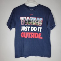 Nike Mens Shirt Medium Blue Minnesota Twins 2010 Target Field Tee Short Sleeve - £10.72 GBP