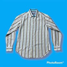 Robert Graham Men&#39;s Long Sleeve Button Front Shirt Sz Small Blue Stripe ... - £15.92 GBP