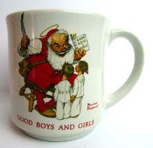 Good Boys Girls List Santa Claus Norman Rockwell Mug Christmas Series Vintage - £4.69 GBP
