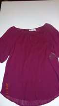 Women short sleeve blouse shear material Plum. Size 1X Chest 21&quot; St. Joh... - $29.46