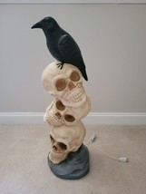 Cracker Barrel Skull Stack w/ Raven Halloween Blow Mold 3ft (36&quot;) - NEW 2024 - $79.95