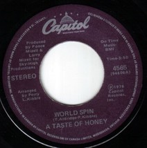 A Taste Of Honey World Spin 45 rpm Boogie Oogie Oogie Canadian Pressing - £5.48 GBP