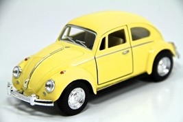 5&quot; Kinsmart 1967 VW Volkswagen Beetle Diecast Model Toy Car 1:32 Pastel Yellow - £14.14 GBP