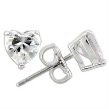0W166 - Rhodium 925 Sterling Silver Earrings with AAA Grade CZ  in Clear - $441.83 MXN
