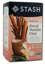 NEW Stash Tea Decaffeinated Tea Blends Vanilla Chai 18 Count - $9.54