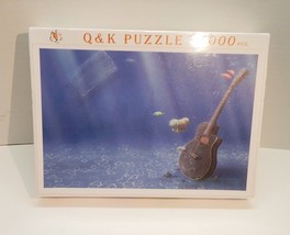 Q &amp; K Submerged Guitar 1000 Piece Wooden Jigsaw Puzzle Sealed - $19.99