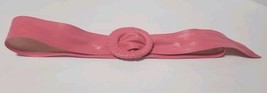 Vintage Womens Salmon Pink Belt 42&quot; Long, Max Waist 37&quot; Vinyl Fabric? - $10.99