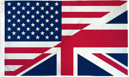 Usa &amp; Uk Friendship 3X5Ft Poly Flag - America And Britain - Us And Uk - £12.77 GBP