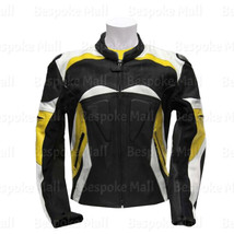 New Men&#39;s Multicolor Motorbike Motorcycle Cowhide Leather Jacket Safety Pads-503 - £172.09 GBP