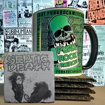 Septic Death Shadow Pushead Laser Engraved  Slate Coaster 4&quot;x4&quot; Punk Rock - $12.00