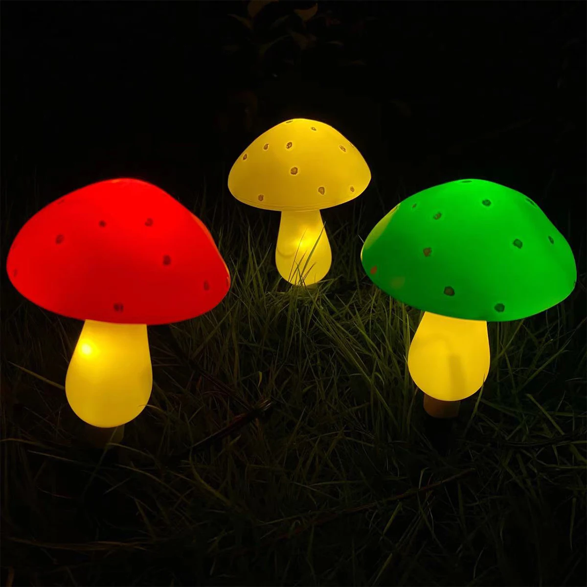 Cute Mushroom Lamp Solar LED Lights Outdoor Waterproof Garden Lights 4.5M Solar  - £56.89 GBP