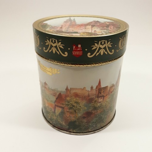 Vintage E Otto Schmidt Round Cookie Tin Germany Nurnberger Lebkuchen Waf... - $101.61
