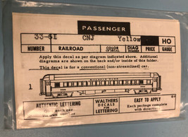 Vintage 33-61 CNJ Yellow Model Train Decals - $8.90