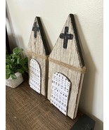 Rustic Wooden Church Decorative Accents Set of 2 - $23.71