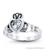Claddagh Hands &amp; Heart Irish Celtic Charm .925 Sterling Silver Love Prom... - $41.14 CAD