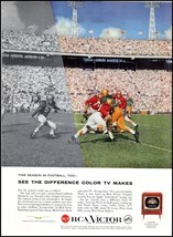 1950s RCA Victor &quot;Living Color&quot; &quot;The Sanford&quot; TV PRINT AD Football BX4 - $138.84 MXN