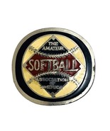 Vtg The Amateur Softball Association of America Belt Buckle Johnston Bad... - $17.10