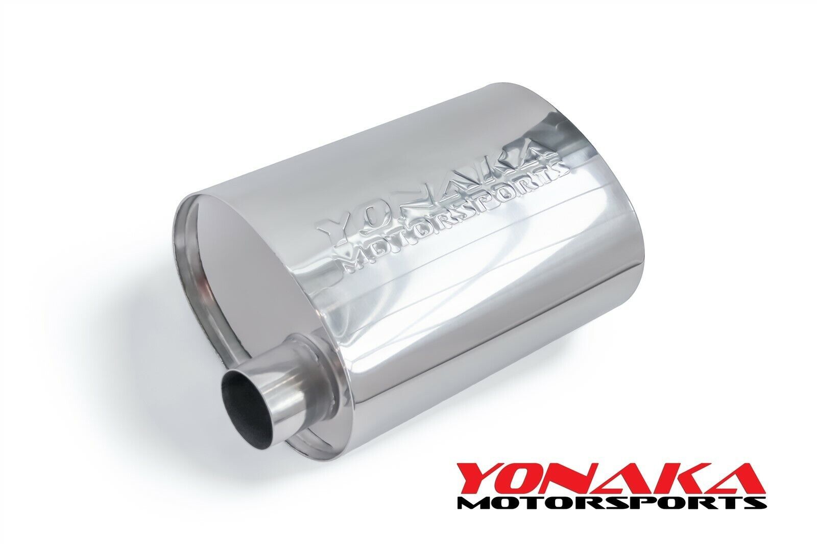 Yonaka Motorsports 2.5" Performance Muffler T304 Stainless Steel High Flow Logo - £121.72 GBP
