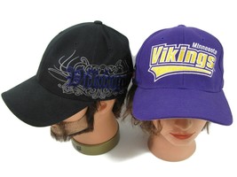 Minnesota Vikings Hat Set Vintage Starter Pro Line NFL Cap Black Purple 7.5 S-M - £22.11 GBP