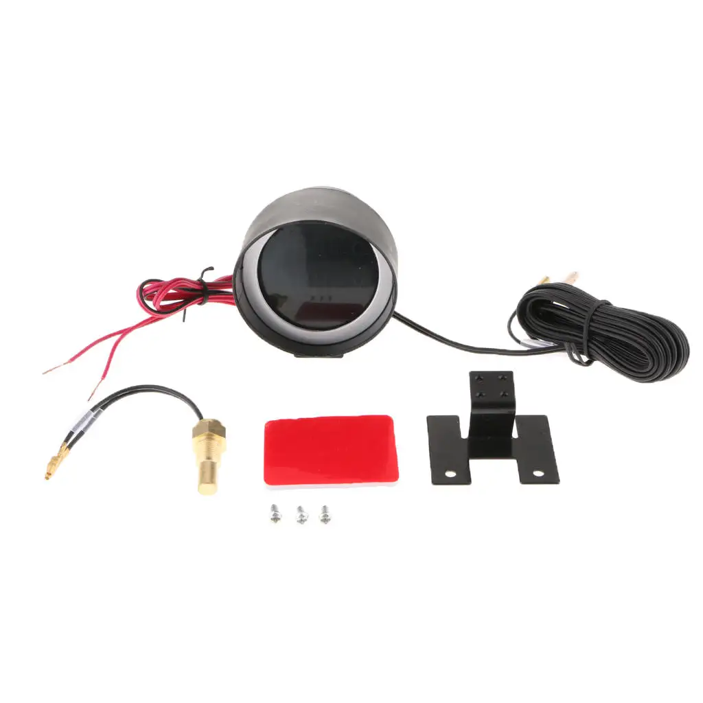 Round Car LCD Digital Display Voltmeter Water Temp Gauge Meter with Sensor - £14.14 GBP+