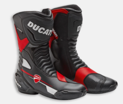 Black Racing Ducati Cowhide Motorbike Leather boots Ce Approved  - $150.00