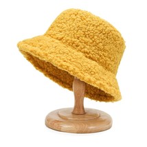 2021 lamb wool faux fur bucket hat winter warm teddy velvet hats for women lady thicken thumb200