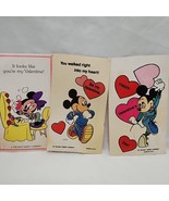 Lot Of (3) Vintage Disney Mickey And Minie Mouse Valentine&#39;s Cards 2&quot; X 4&quot; - $9.89