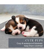 Waterproof Stuffed Dog Bed Cover Blanket Reversible Paw Print Grey 52x82 - €5,34 EUR