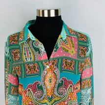 Zara Whimsical Colorful Paisley Patchwork Button Down Women&#39;s Size Small... - £39.46 GBP