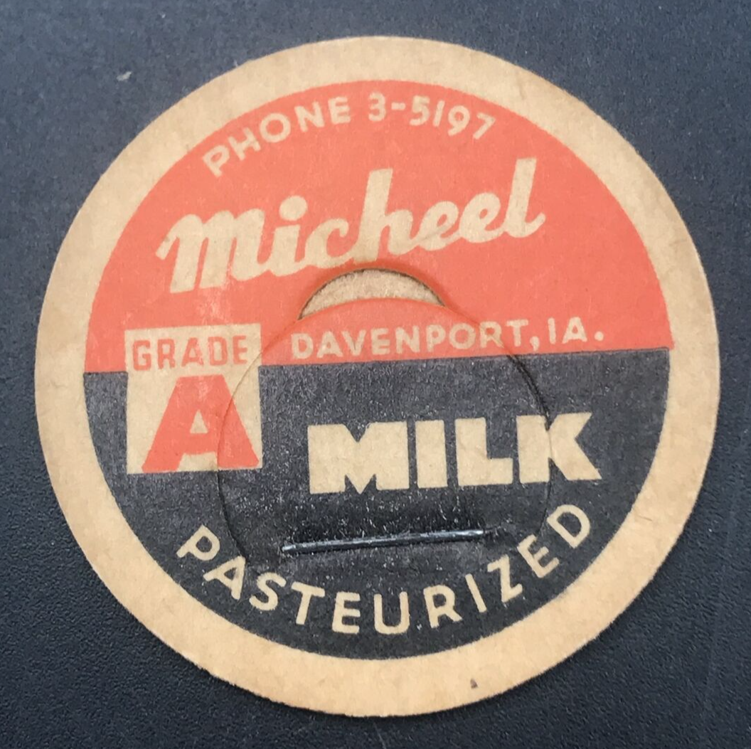 Primary image for Vintage Michael Dairy Grade A Milk Bottle Cap 1 3/8" Davenport Iowa IA