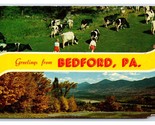 Dual View Banner Greetings From Bedford Pennsylvania PA Chrome Postcard V2 - $2.92