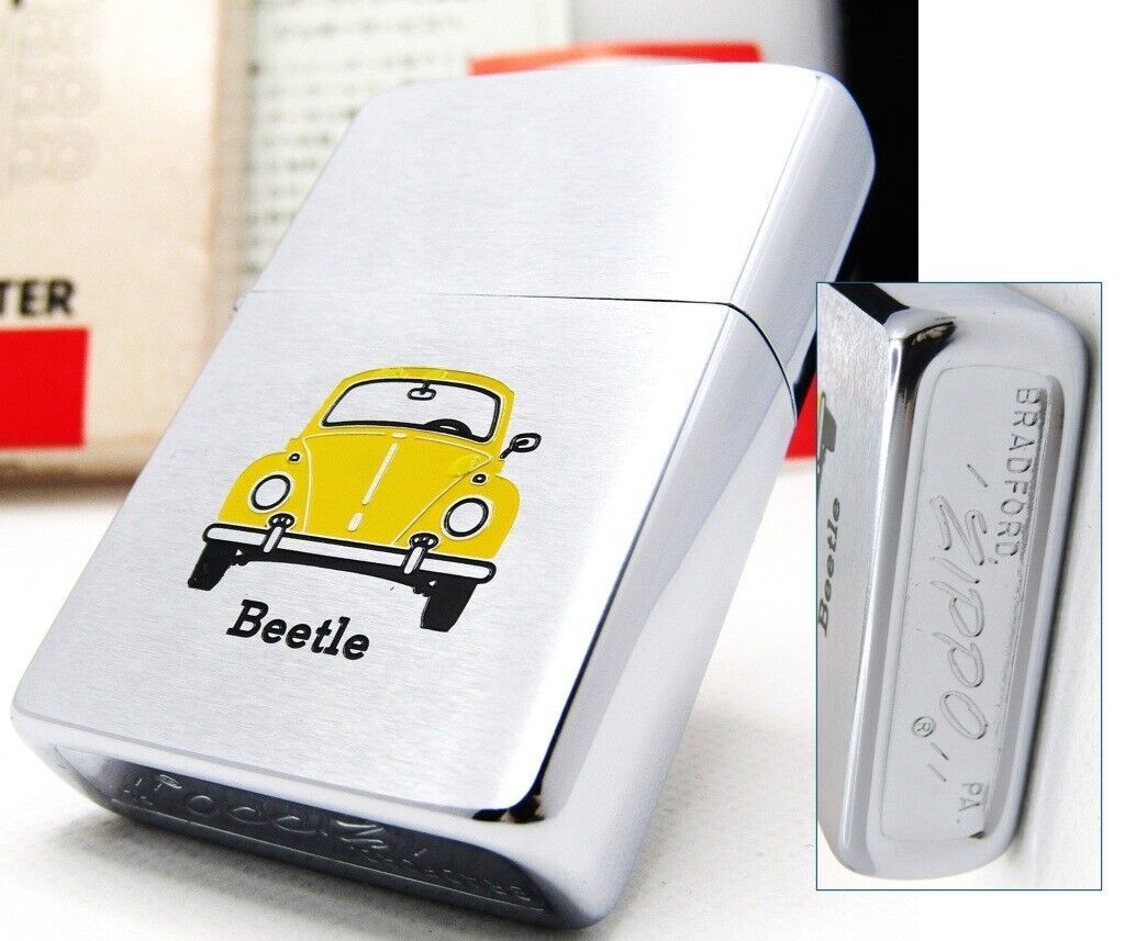 Volkswagen Beetle Engraved Zippo Oil Lighter 1979 Rare - £202.50 GBP