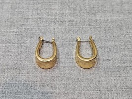 Nine West Gold Tone Horseshoe Hoop Earrings Vintage  - $9.99