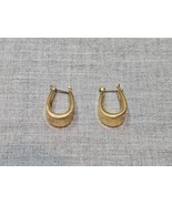 Nine West Gold Tone Horseshoe Hoop Earrings Vintage  - $14.00 CAD