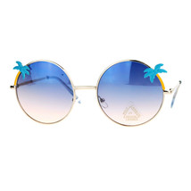 Palmera Gafas de Sol Circulares Marco Mujer Verano Sombras - £8.72 GBP
