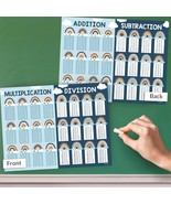 Boho Rainbow Math Cheat Sheets | Double-Sided Multiplication &amp; Division ... - $14.29
