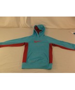 NIKE THERMA-FIT BLUE AND RED LIGHTWEIGHT GIRLS YOUTH HOODIE PULLOVER SWE... - £12.85 GBP