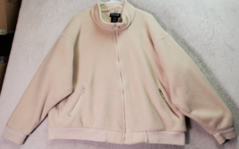 Lands&#39; End Jacket Womens XL Cream Fleece 100% Polyester Long Sleeve Full Zipper - £18.99 GBP