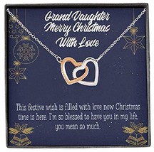 to My Granddaughter Merry Christmas with Love Inseparable Necklace Pendant 18k R - £48.08 GBP